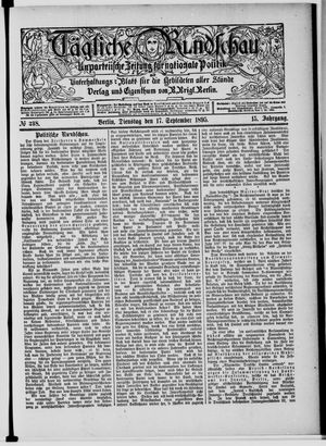 Tägliche Rundschau vom 17.09.1895