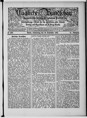 Tägliche Rundschau vom 19.09.1895