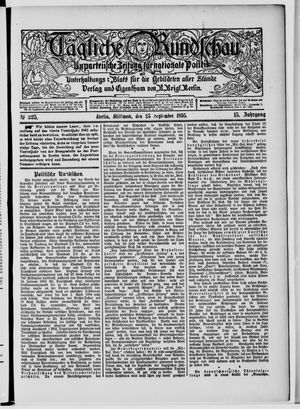 Tägliche Rundschau vom 25.09.1895