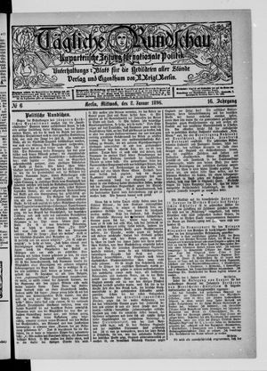 Tägliche Rundschau vom 08.01.1896