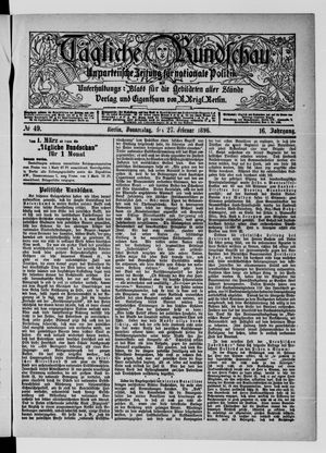 Tägliche Rundschau on Feb 27, 1896