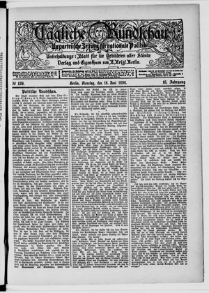 Tägliche Rundschau on Jun 16, 1896