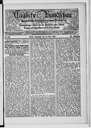 Tägliche Rundschau vom 27.06.1896