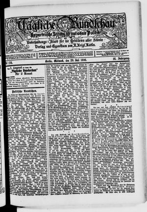 Tägliche Rundschau vom 29.07.1896