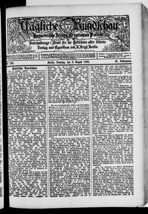 Tägliche Rundschau on Aug 2, 1896