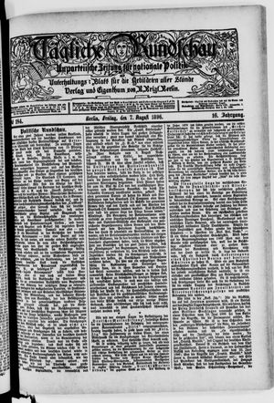 Tägliche Rundschau vom 07.08.1896
