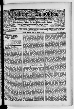 Tägliche Rundschau on Aug 28, 1896