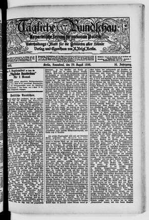 Tägliche Rundschau vom 29.08.1896