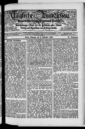 Tägliche Rundschau vom 08.09.1896
