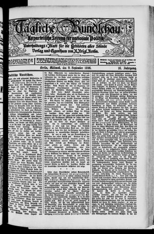 Tägliche Rundschau vom 09.09.1896