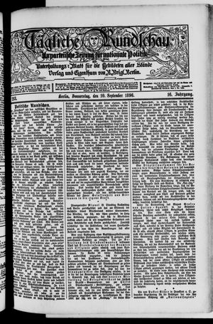 Tägliche Rundschau vom 10.09.1896