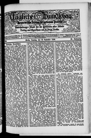 Tägliche Rundschau vom 13.09.1896