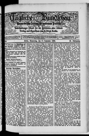 Tägliche Rundschau on Sep 17, 1896
