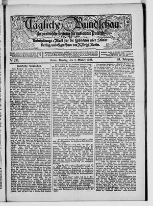 Tägliche Rundschau vom 06.10.1896