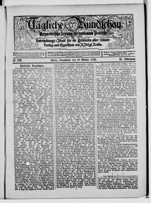 Tägliche Rundschau vom 10.10.1896