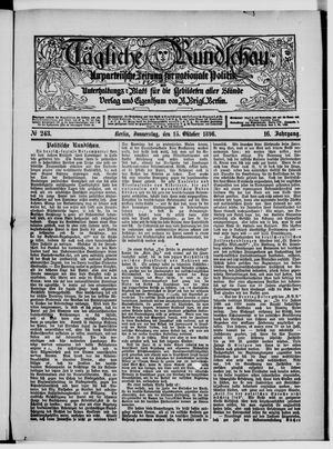 Tägliche Rundschau vom 15.10.1896