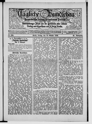 Tägliche Rundschau vom 23.10.1896