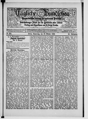 Tägliche Rundschau on Oct 29, 1896