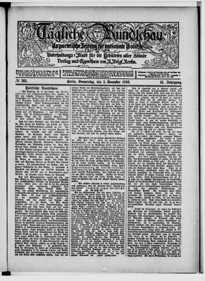 Tägliche Rundschau vom 05.11.1896