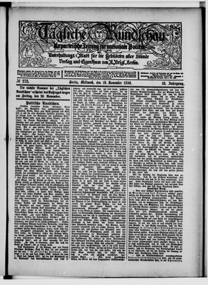 Tägliche Rundschau vom 18.11.1896