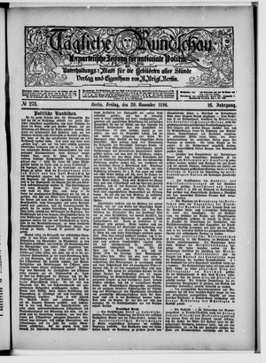 Tägliche Rundschau vom 20.11.1896
