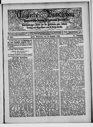 Tägliche Rundschau on Dec 24, 1896
