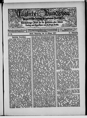 Tägliche Rundschau vom 18.02.1897