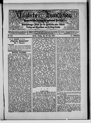 Tägliche Rundschau on Jul 30, 1897
