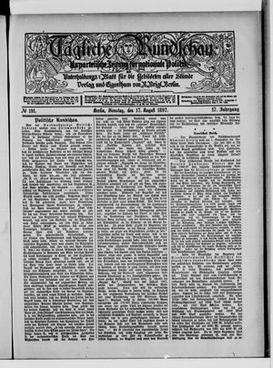 Tägliche Rundschau on Aug 17, 1897