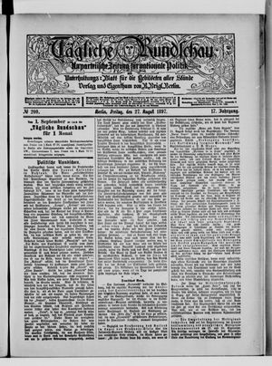 Tägliche Rundschau on Aug 27, 1897