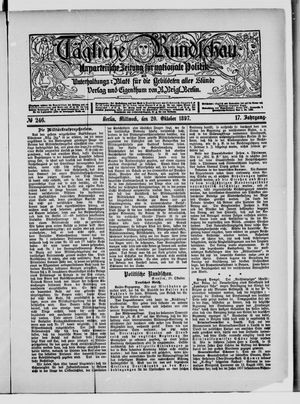 Tägliche Rundschau vom 20.10.1897