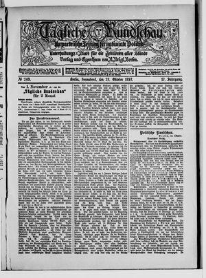 Tägliche Rundschau vom 23.10.1897