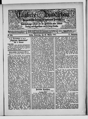 Tägliche Rundschau vom 28.10.1897