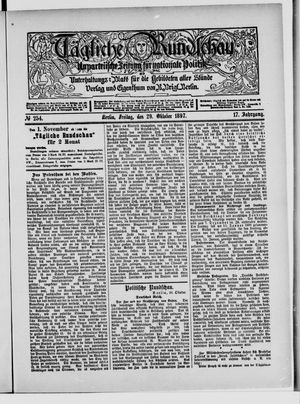Tägliche Rundschau on Oct 29, 1897