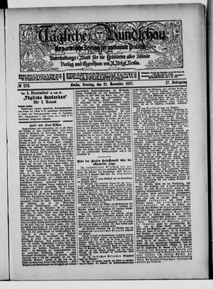 Tägliche Rundschau on Nov 21, 1897