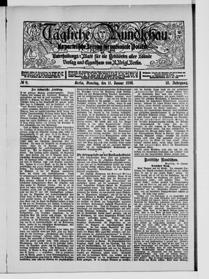 Tägliche Rundschau vom 11.01.1898