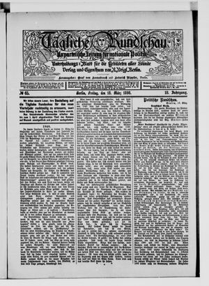 Tägliche Rundschau on Mar 18, 1898