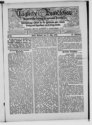 Tägliche Rundschau on Mar 23, 1898