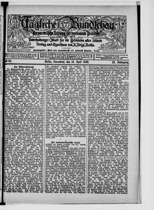 Tägliche Rundschau vom 16.04.1898