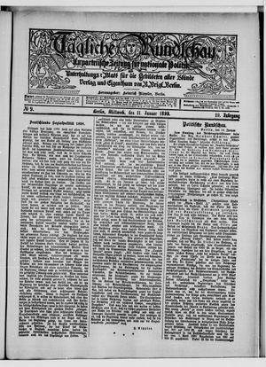 Tägliche Rundschau on Jan 11, 1899