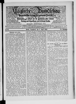 Tägliche Rundschau on Apr 8, 1899