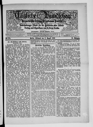 Tägliche Rundschau vom 02.08.1899