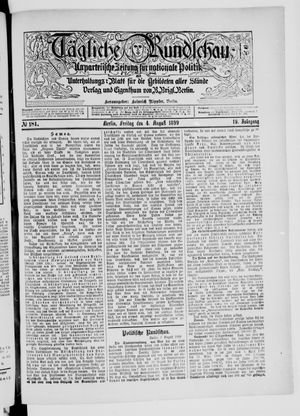 Tägliche Rundschau vom 04.08.1899