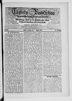Tägliche Rundschau vom 06.08.1899