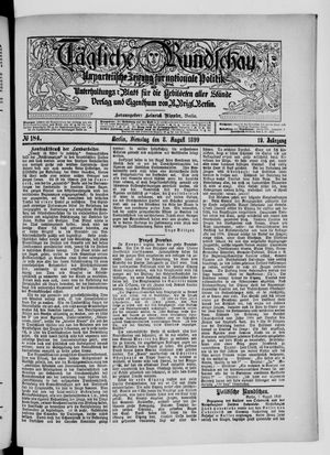 Tägliche Rundschau on Aug 8, 1899