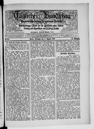Tägliche Rundschau vom 09.08.1899
