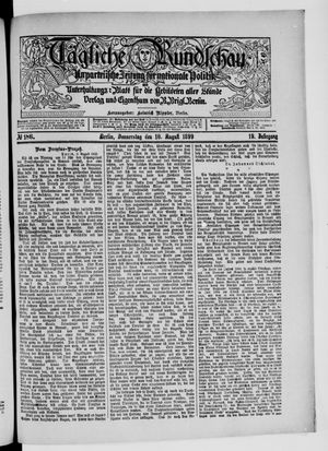 Tägliche Rundschau vom 10.08.1899