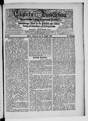 Tägliche Rundschau vom 12.08.1899