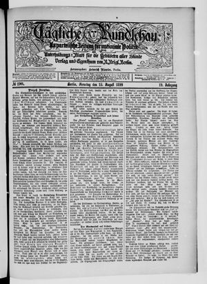 Tägliche Rundschau vom 15.08.1899