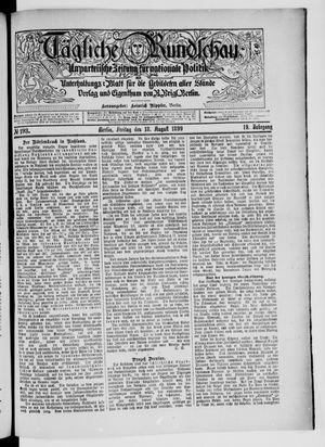 Tägliche Rundschau vom 18.08.1899